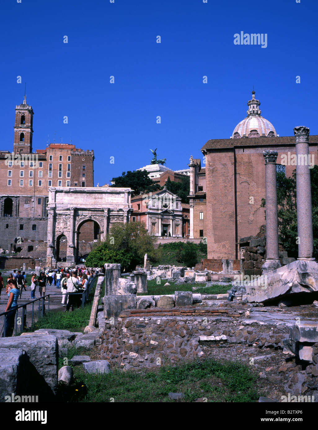 The Arch of Septimius Severus AD203, The Forum, Rome, Italy Stock Photo