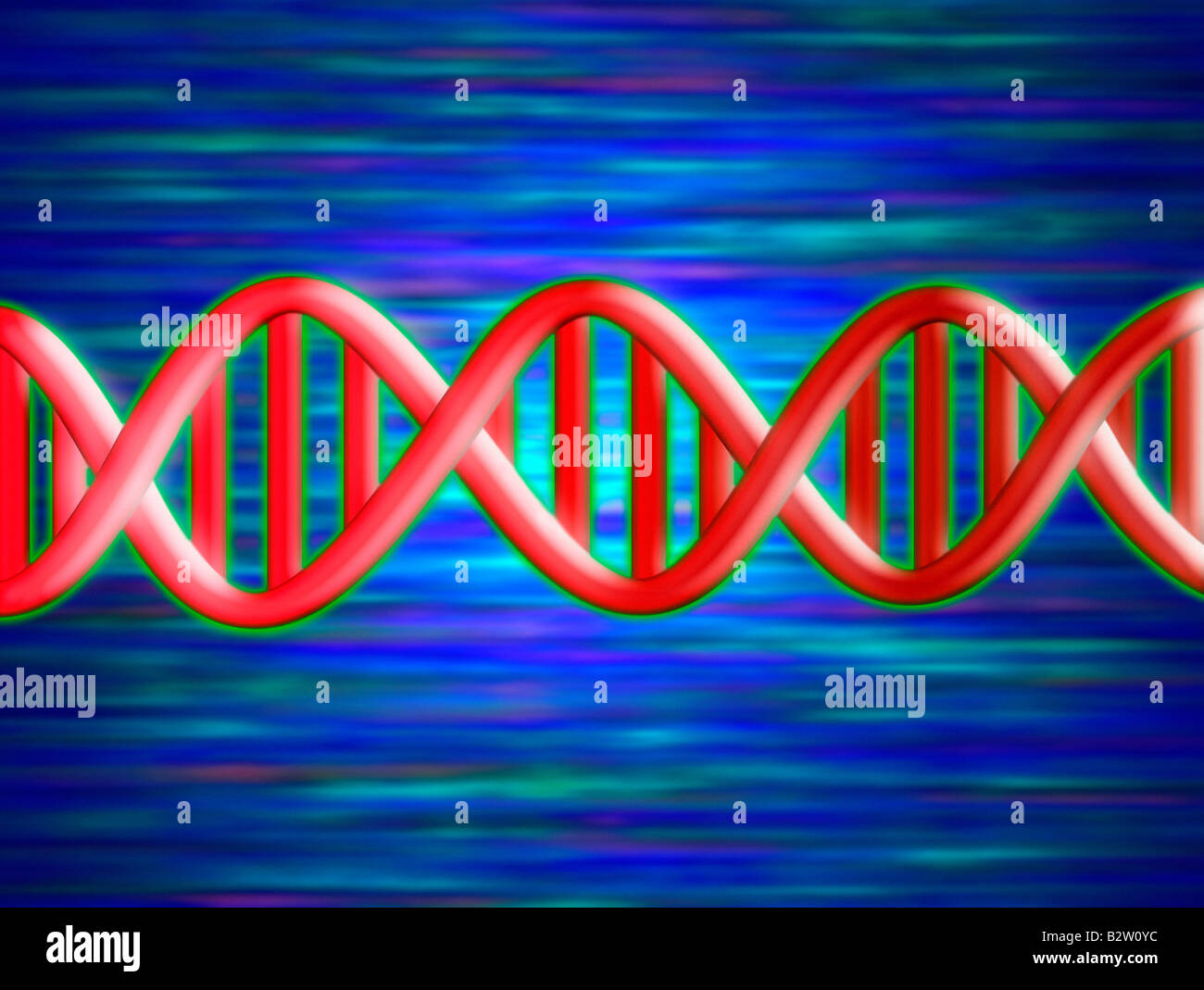 Computer generated illustration of DNA molecule Stock Photo