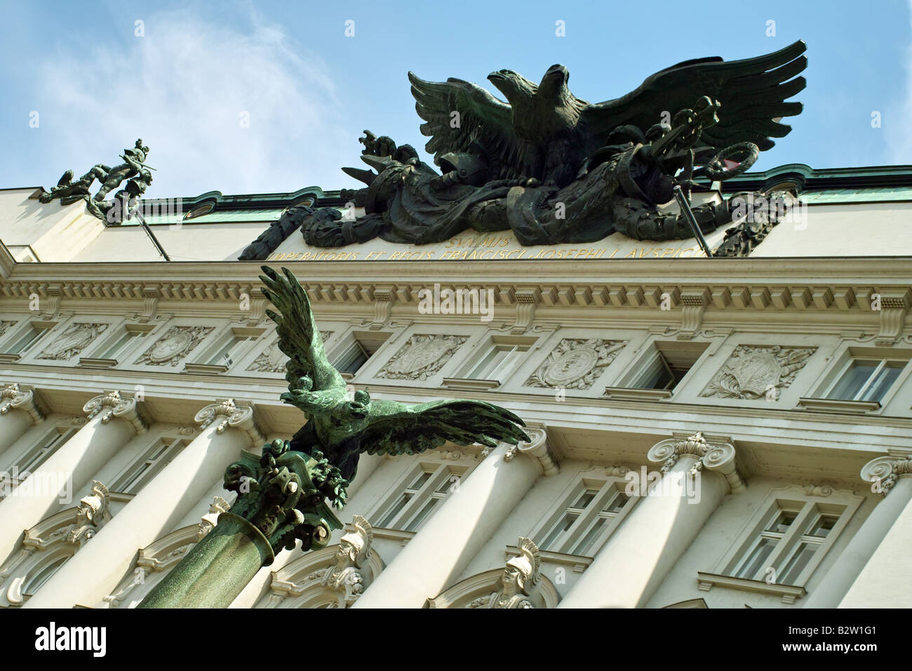 double headed eagle sculpture on Stubenring 1 Vienna Stock Photo