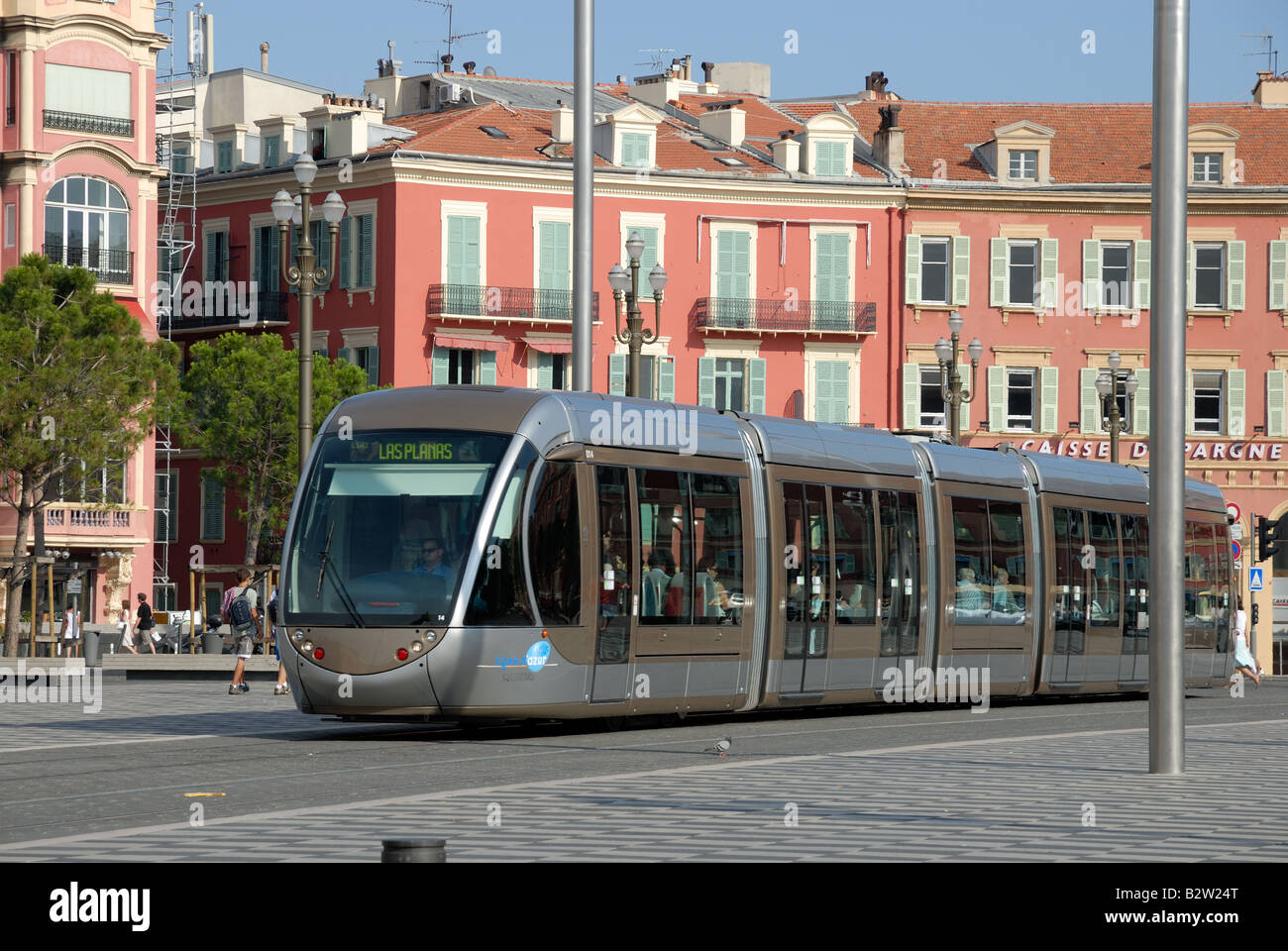 Tramway at the Place Masséna in Nice, France Stock Photo