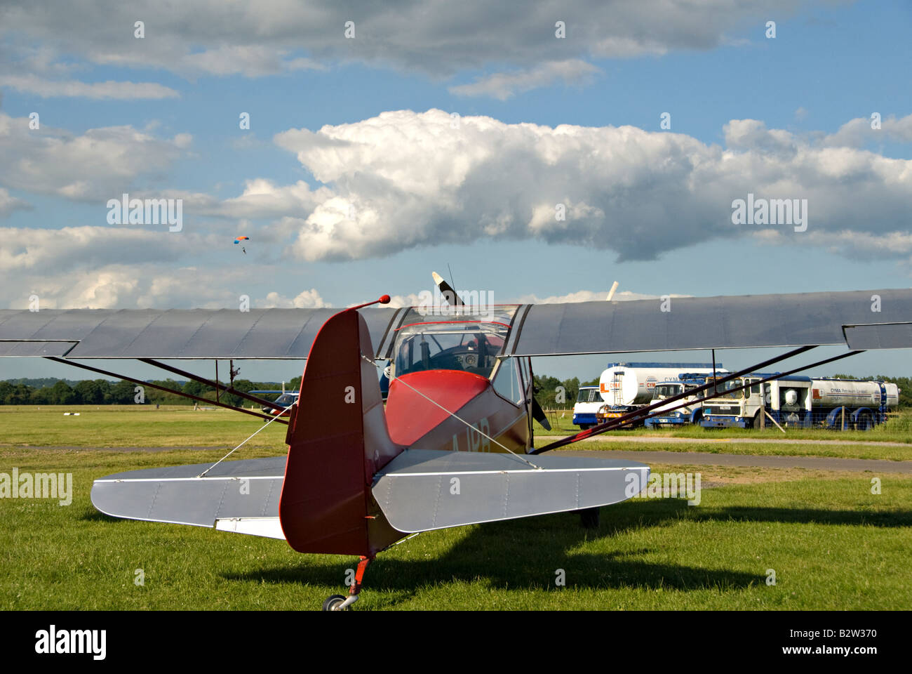 'Taildragger aircraft' and cloud at Headcorn (Lashenden) aerodrome. Stock Photo