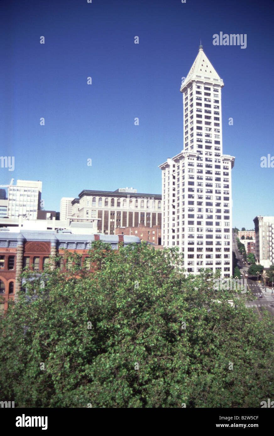 Smith Tower Pioneer Square Seattle Washington oldest skyscraper in the City Stock Photo