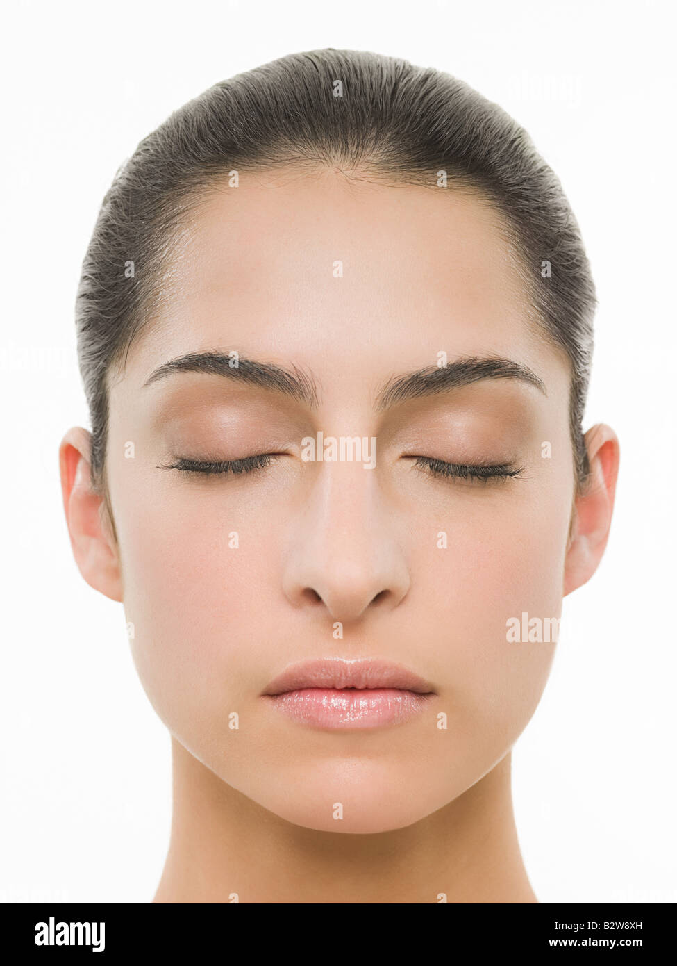 Young woman with eyes closed Stock Photo Alamy