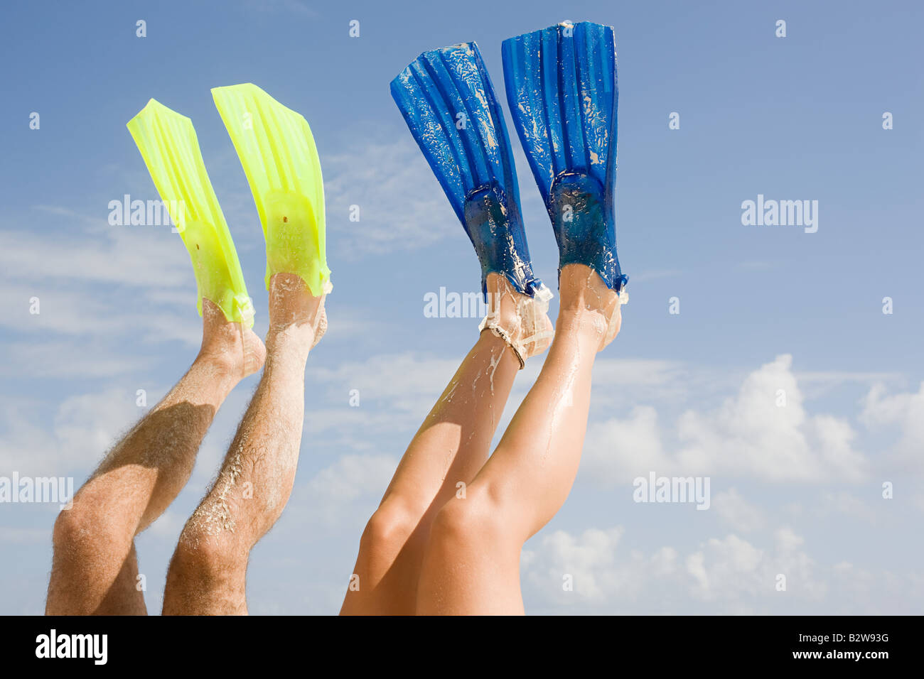 People wearing flippers Stock Photo Alamy