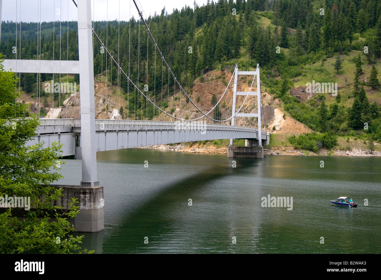 Dent Bridge spanning the Dworshak Reservoir near Orofino Idaho Stock