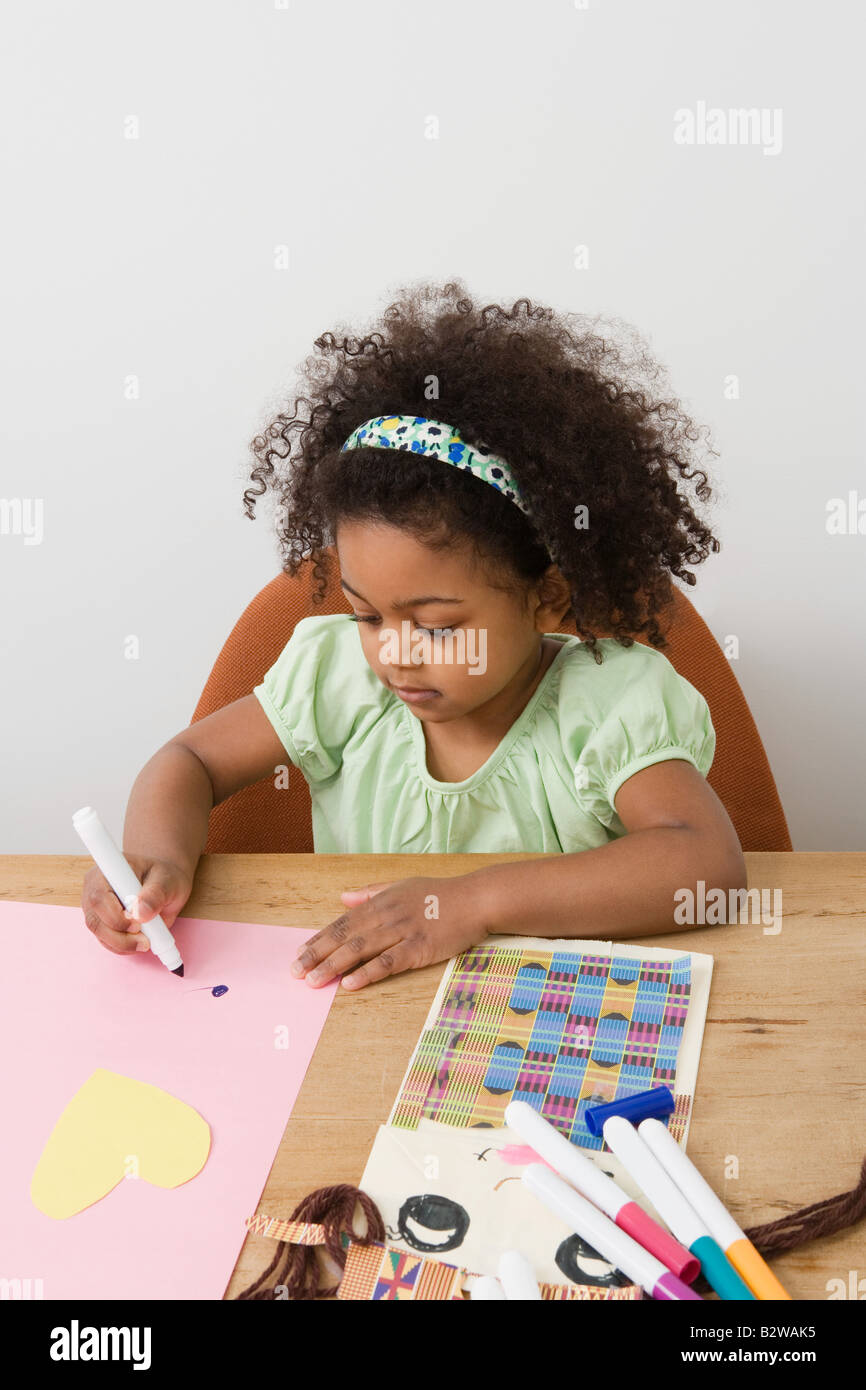 A girl drawing Stock Photo - Alamy