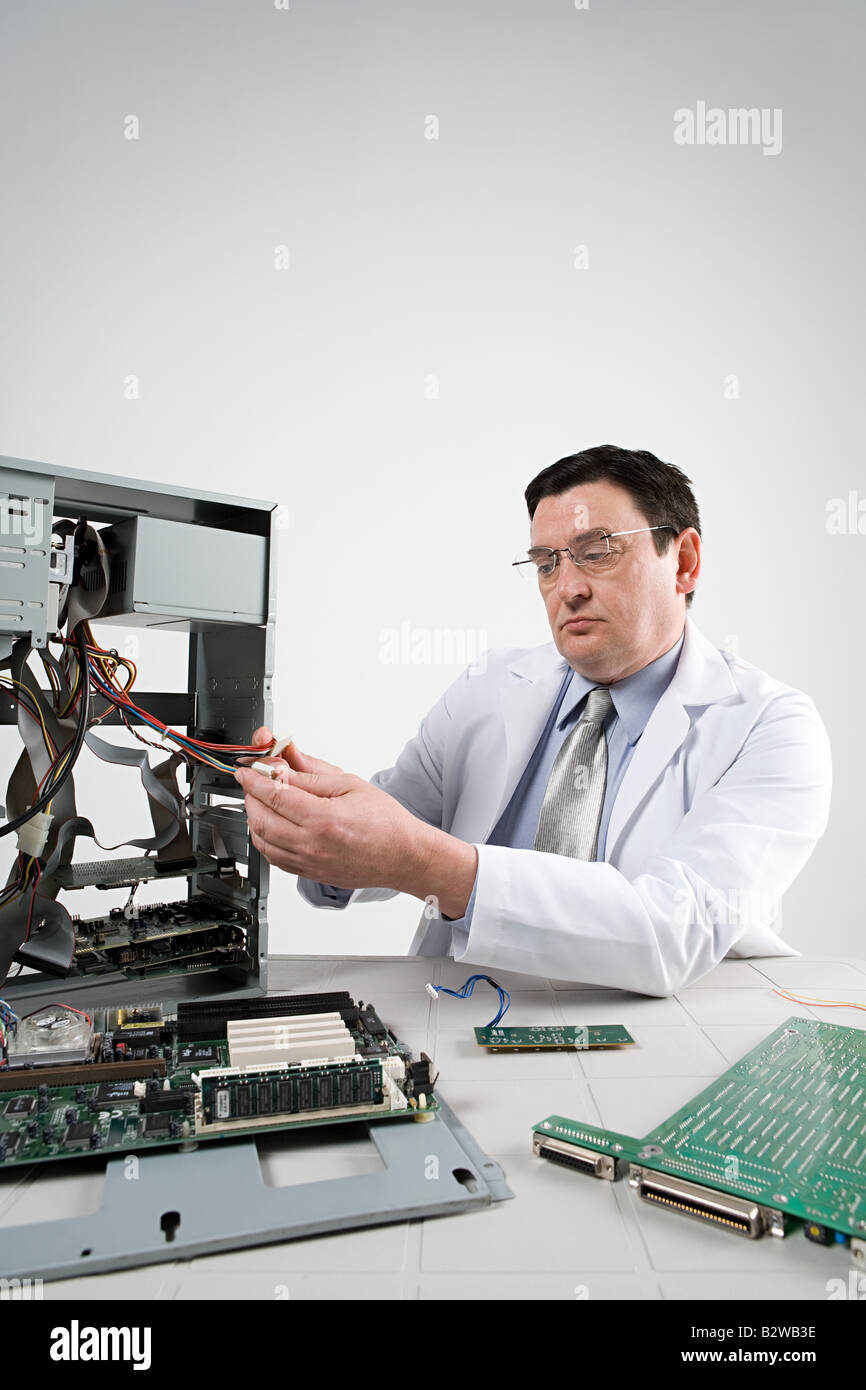 Scientist with computer Stock Photo - Alamy