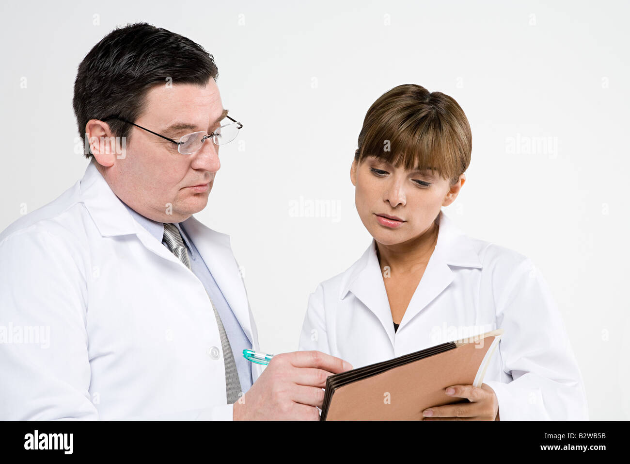 Scientists with file Stock Photo