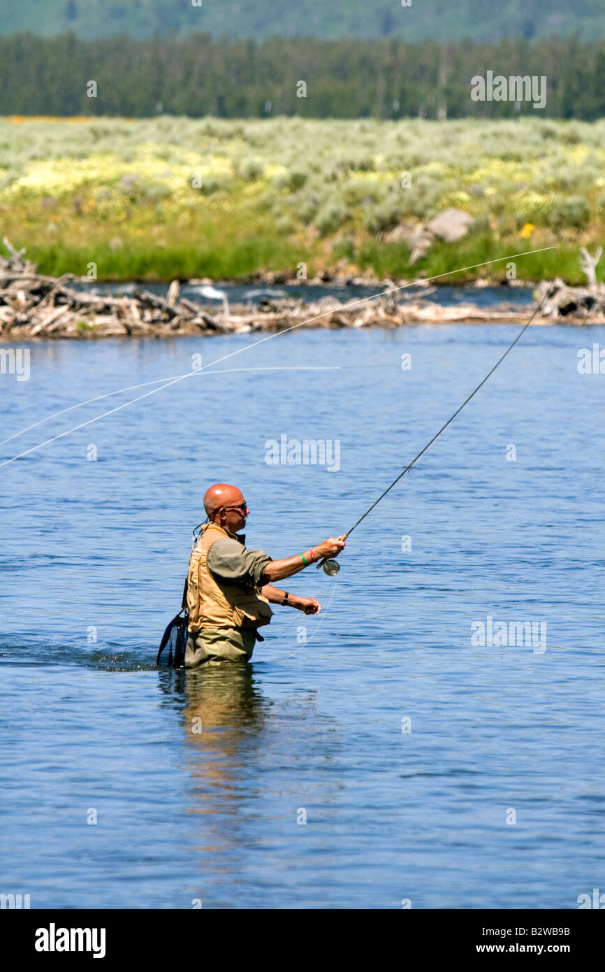 Fly fishing at Last Chance on The Henry s Fork in Idaho Stock Photo Alamy