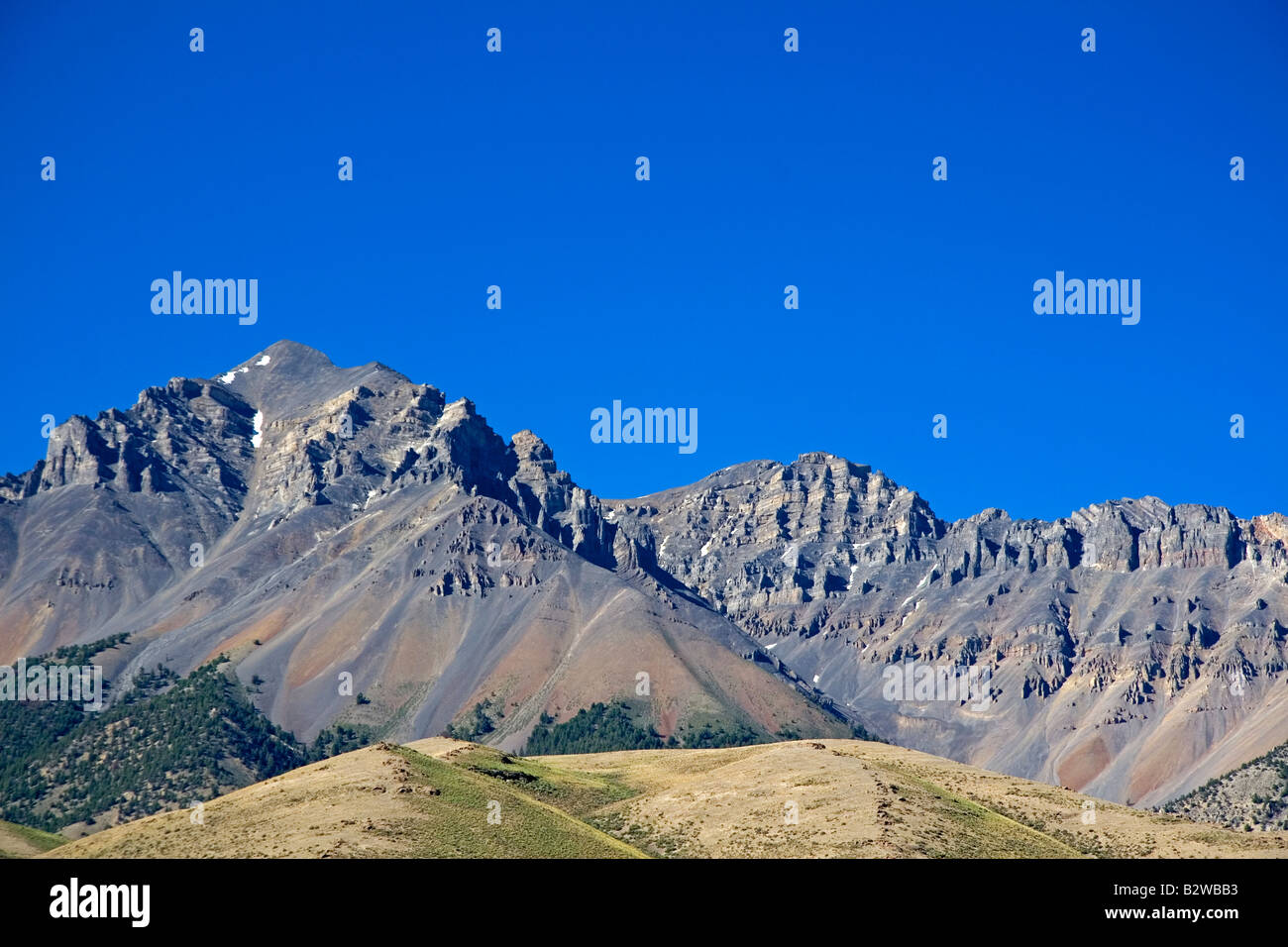 Mountain peaks of the Lost River Range in central Idaho Stock Photo