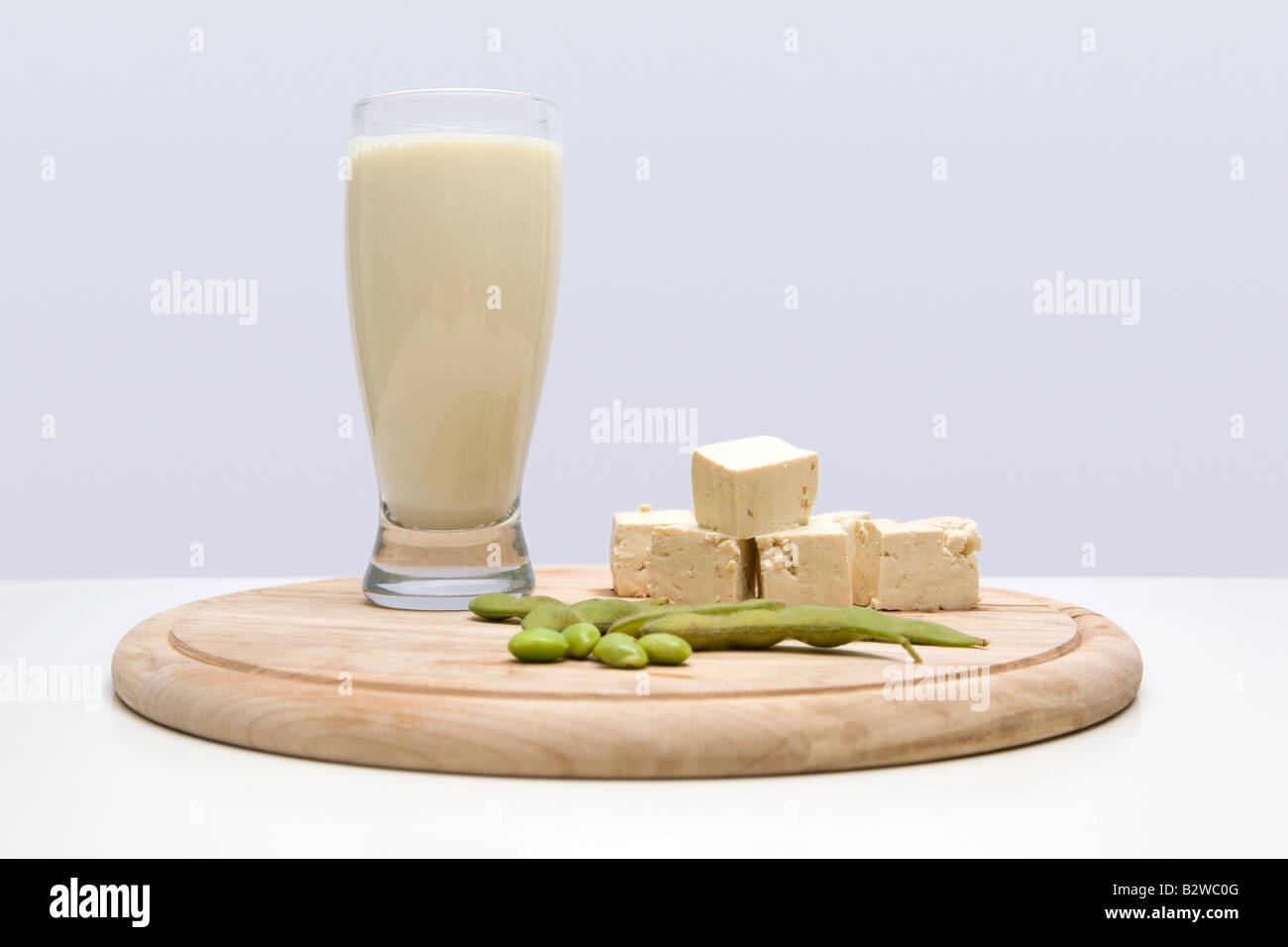 Soya milk edamame and tofu Stock Photo Alamy
