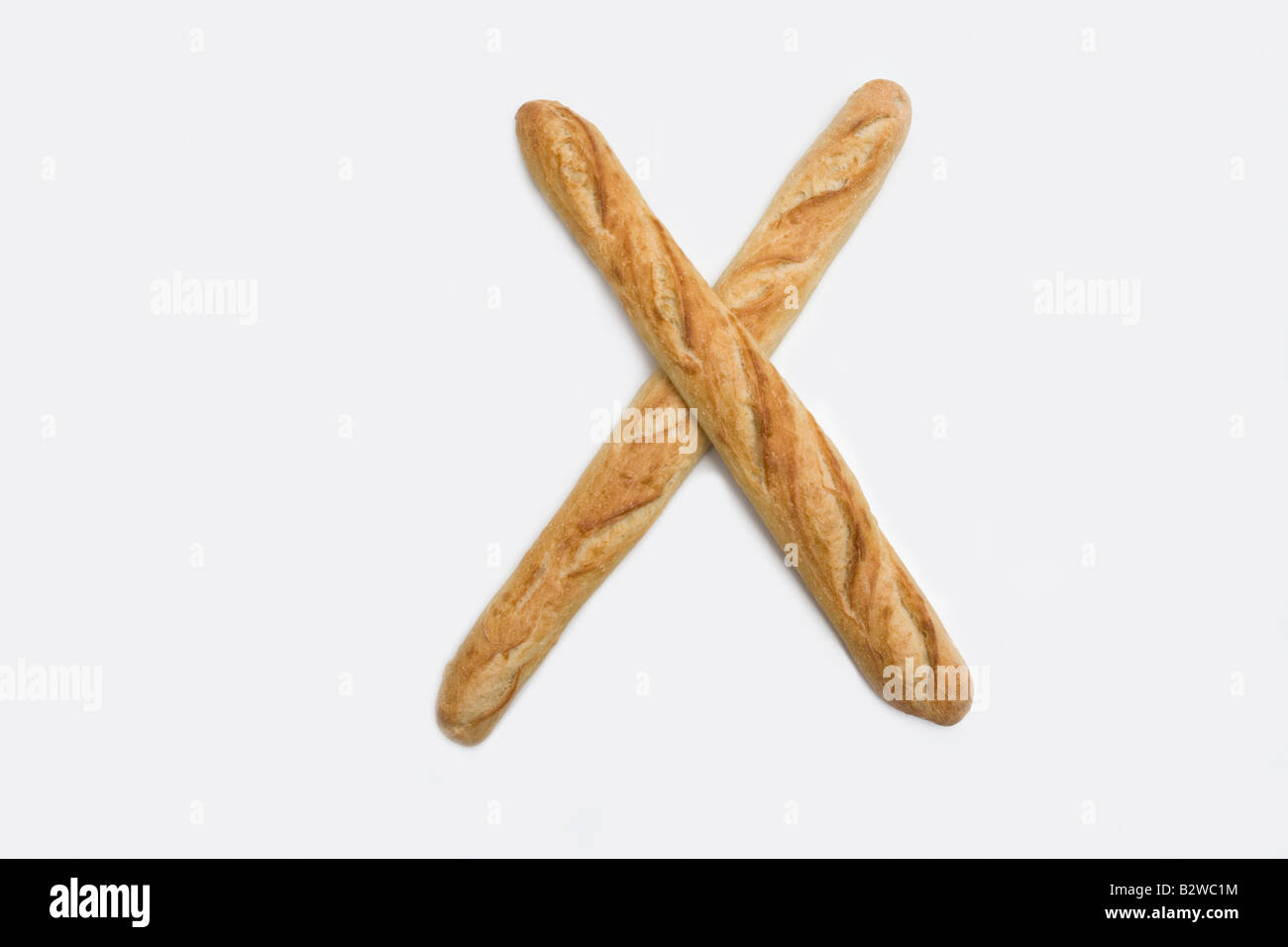 Baguettes in a cross shape Stock Photo Alamy