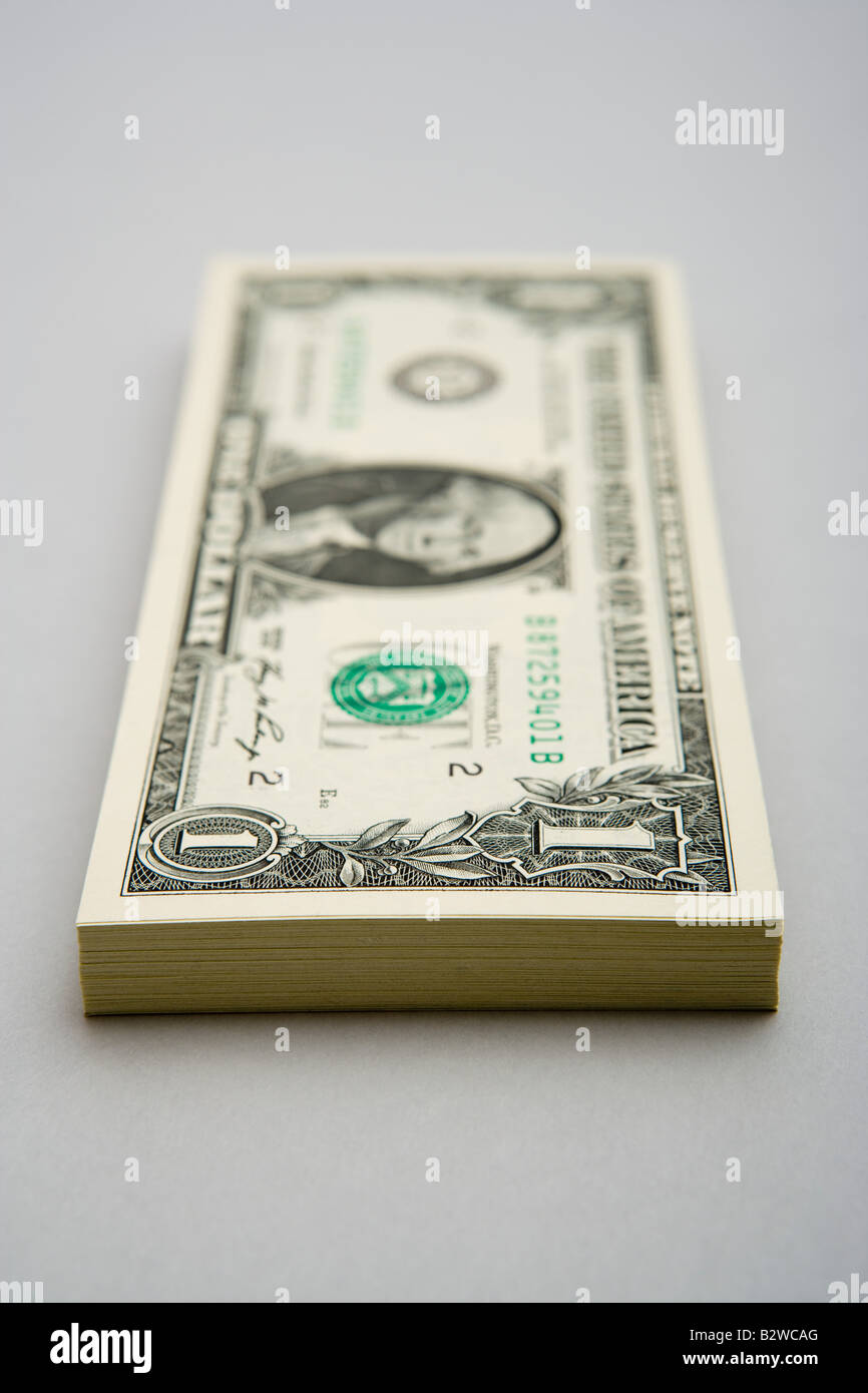 Stack of dollar bills Stock Photo