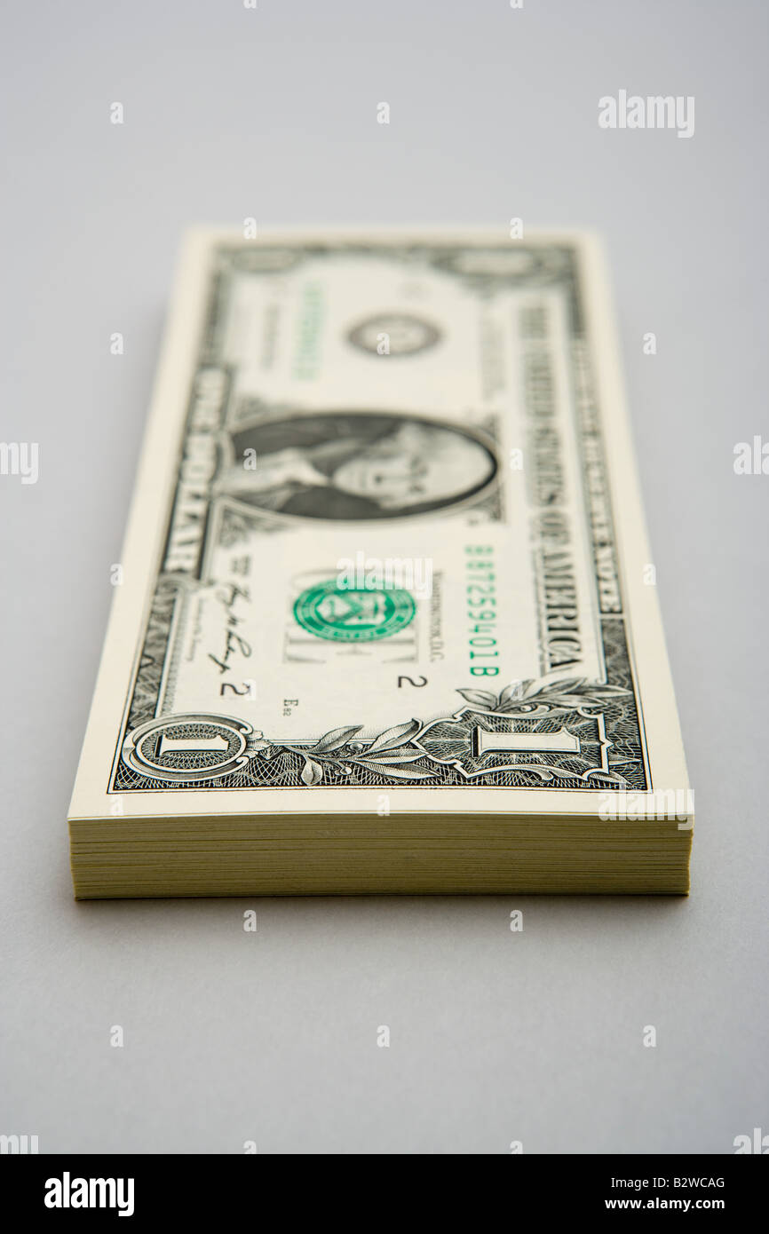 Stack of dollar bills Stock Photo Alamy