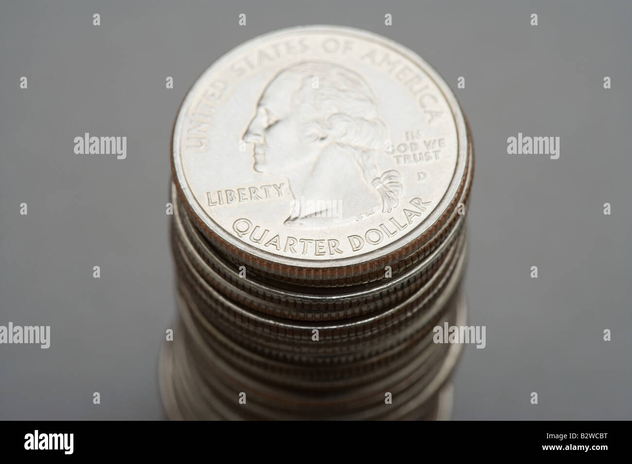 Stack of quarters Stock Photo Alamy