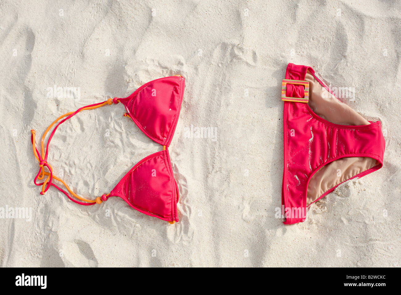 A bikini on a beach Stock Photo - Alamy