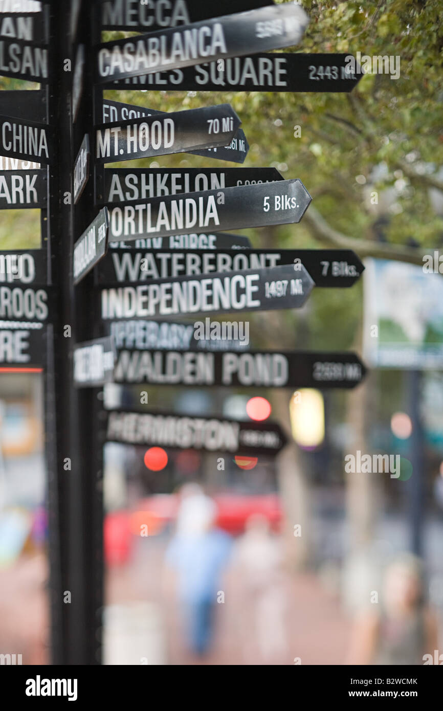 Signpost in portland Stock Photo - Alamy