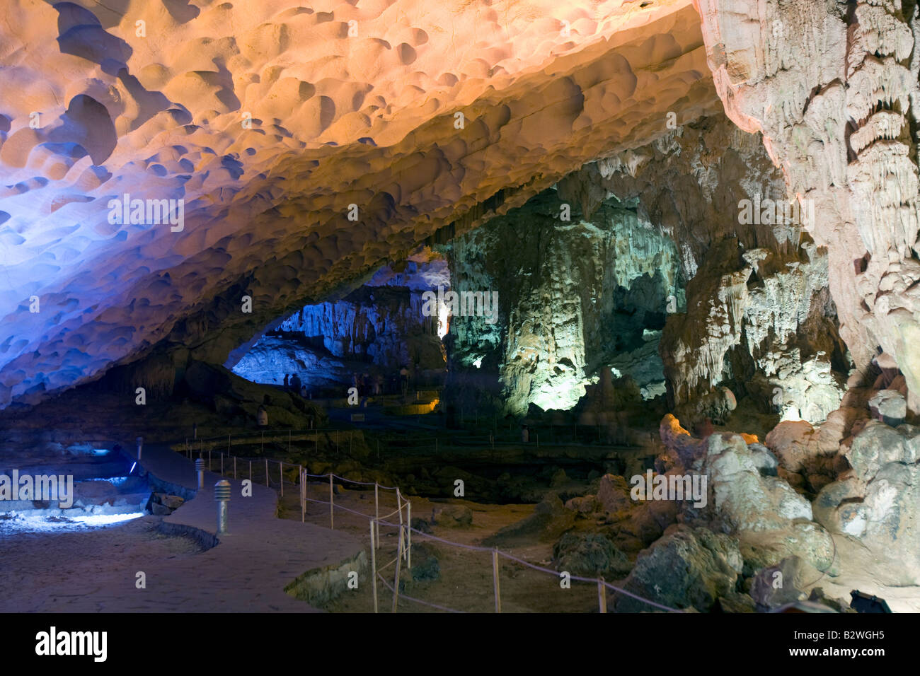 Amazing Cave Hang Sung Sot Halong Bay Vietnam Stock Photo