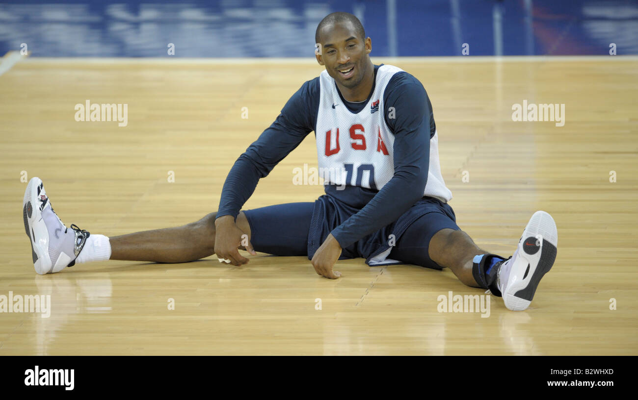 U.S. men senior basketball team player Kobe Bryant attends a training session in Macau, the Beijing 2008 Olympic Games Stock Photo