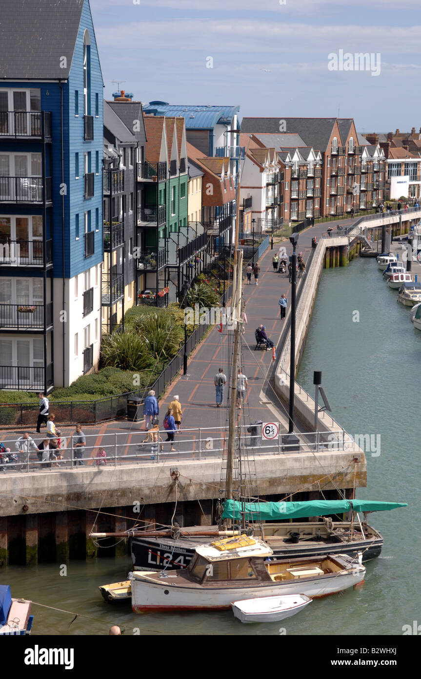 Littlehampton harbour and riverside properties UK Stock Photo Alamy