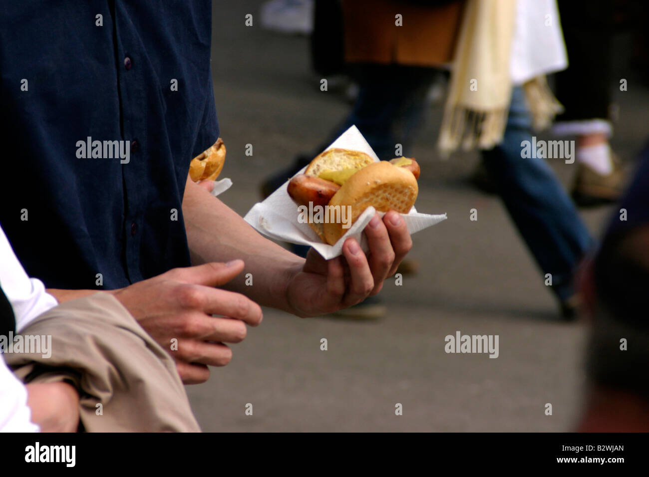 German fast food sausage bread roll (Hot Dog) Bratwurst, Munich