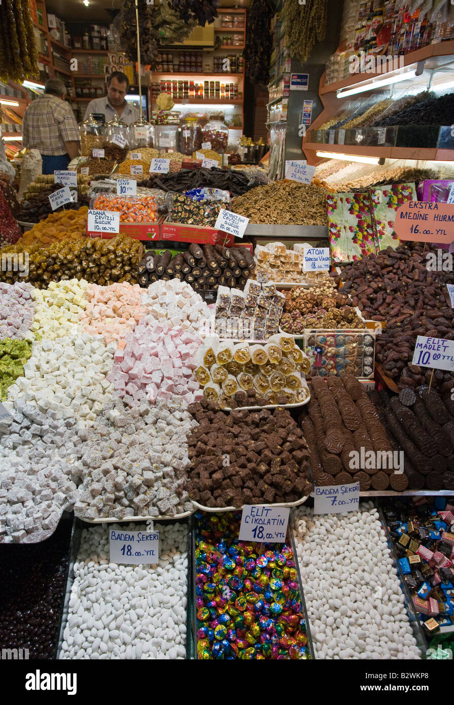 Turkish Delight Shop. A candy shop in the Grand Bazaar its wares piled