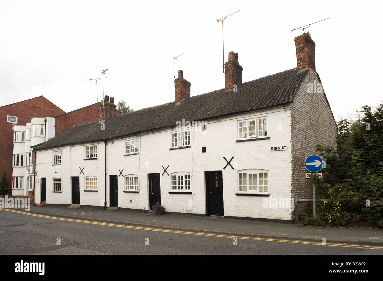 Cottages in King street Knutsford UK Stock Photo