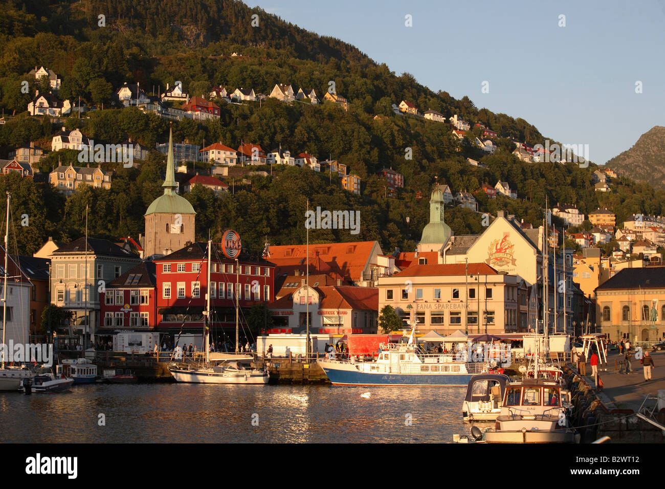 Norway Bergen Vagen harbour scene Stock Photo