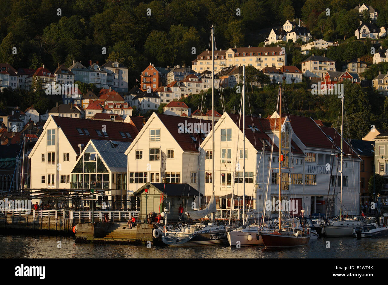 Norway Bergen Vagen harbour scene Stock Photo