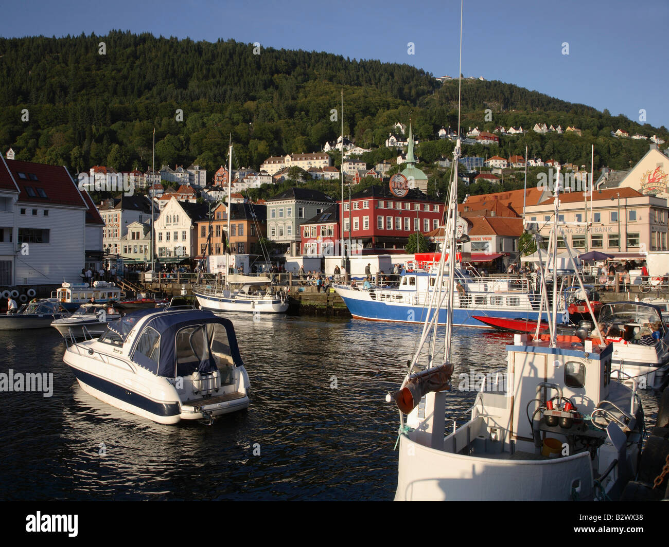 Norway Bergen Vagen harbour scene Stock Photo