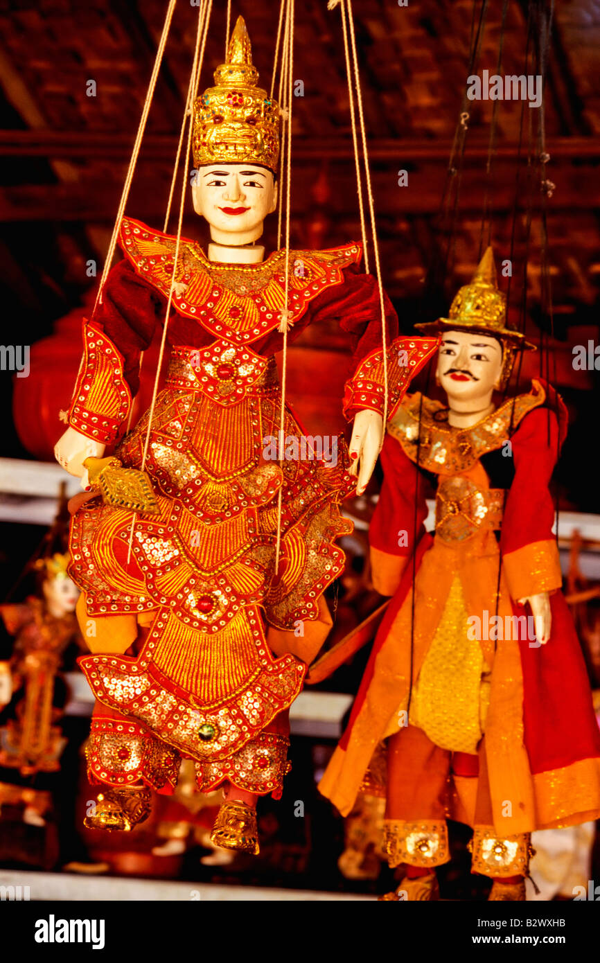 Asia Burma Myanmar Pagan Traditional puppets for sale Stock Photo Alamy
