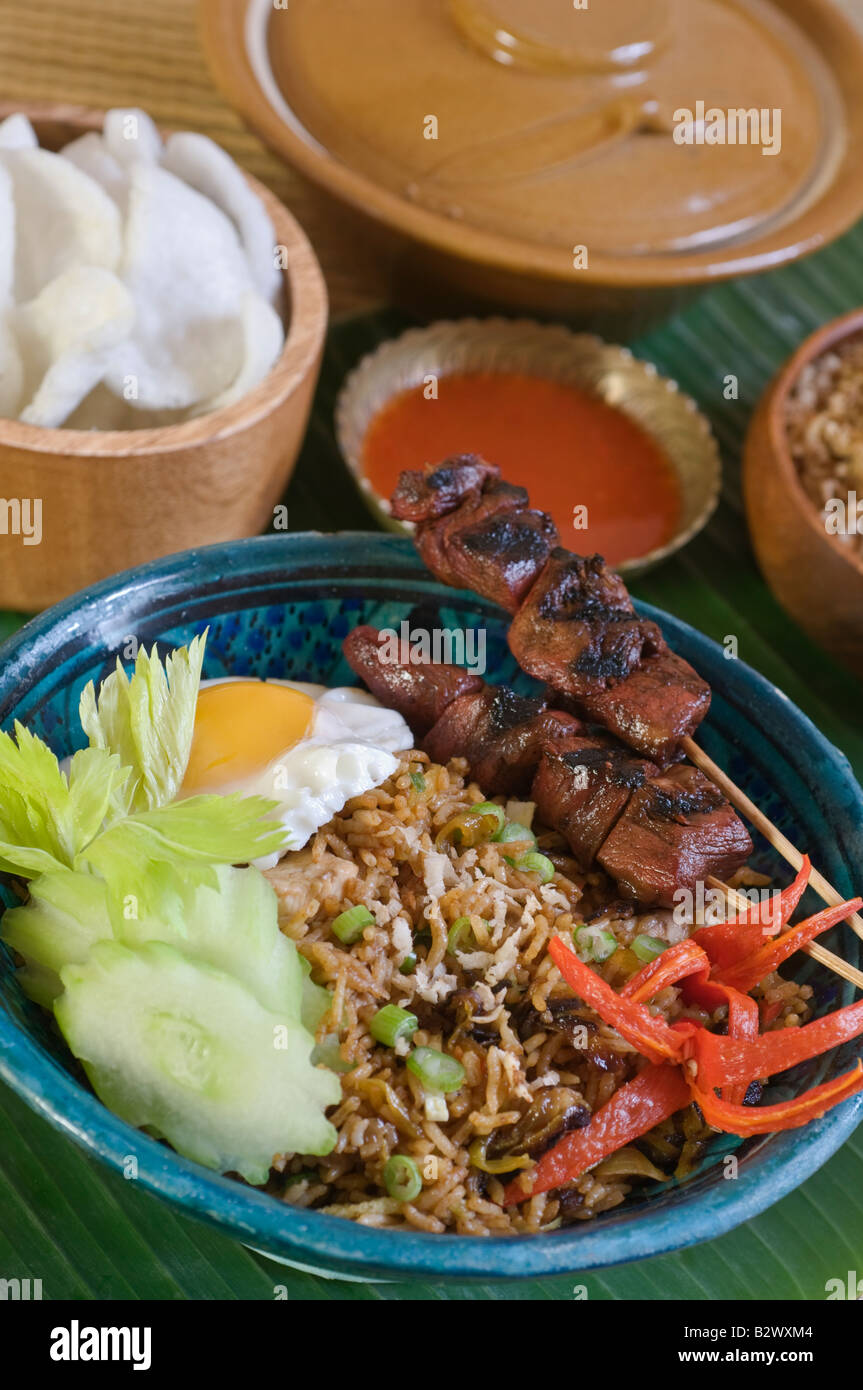 Nasi Goreng Fried Rice Indonesia SE Asia Food Stock Photo