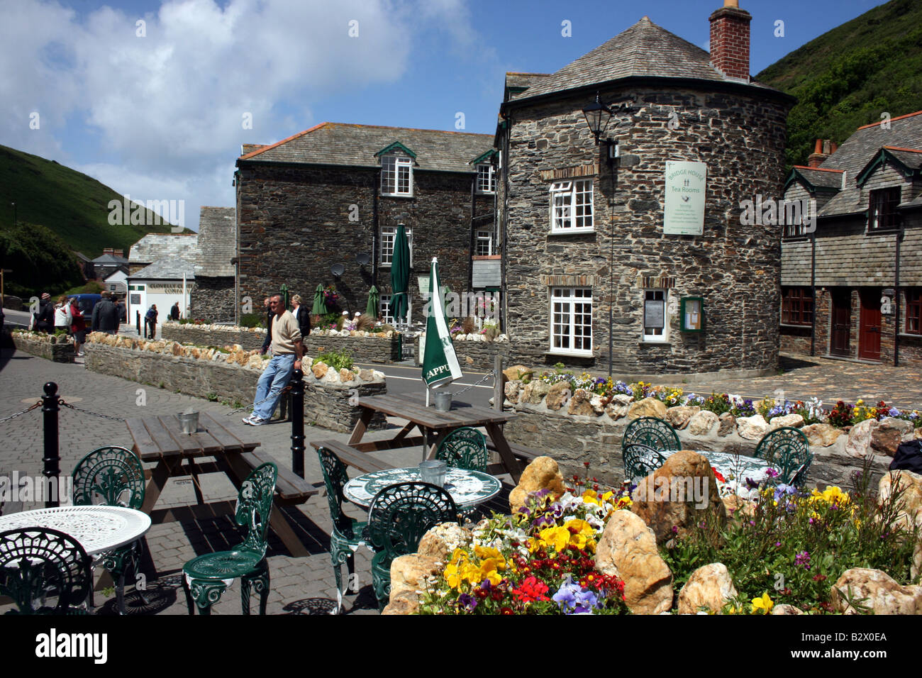 The pretty village of Boscastle in Cornwall, Cornwall, England Stock Photo