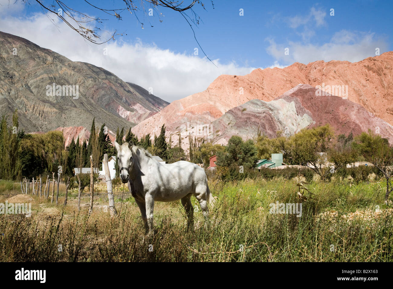 Purmamarca, Mountain of Seven Colours, Jujuy Province Stock Photo