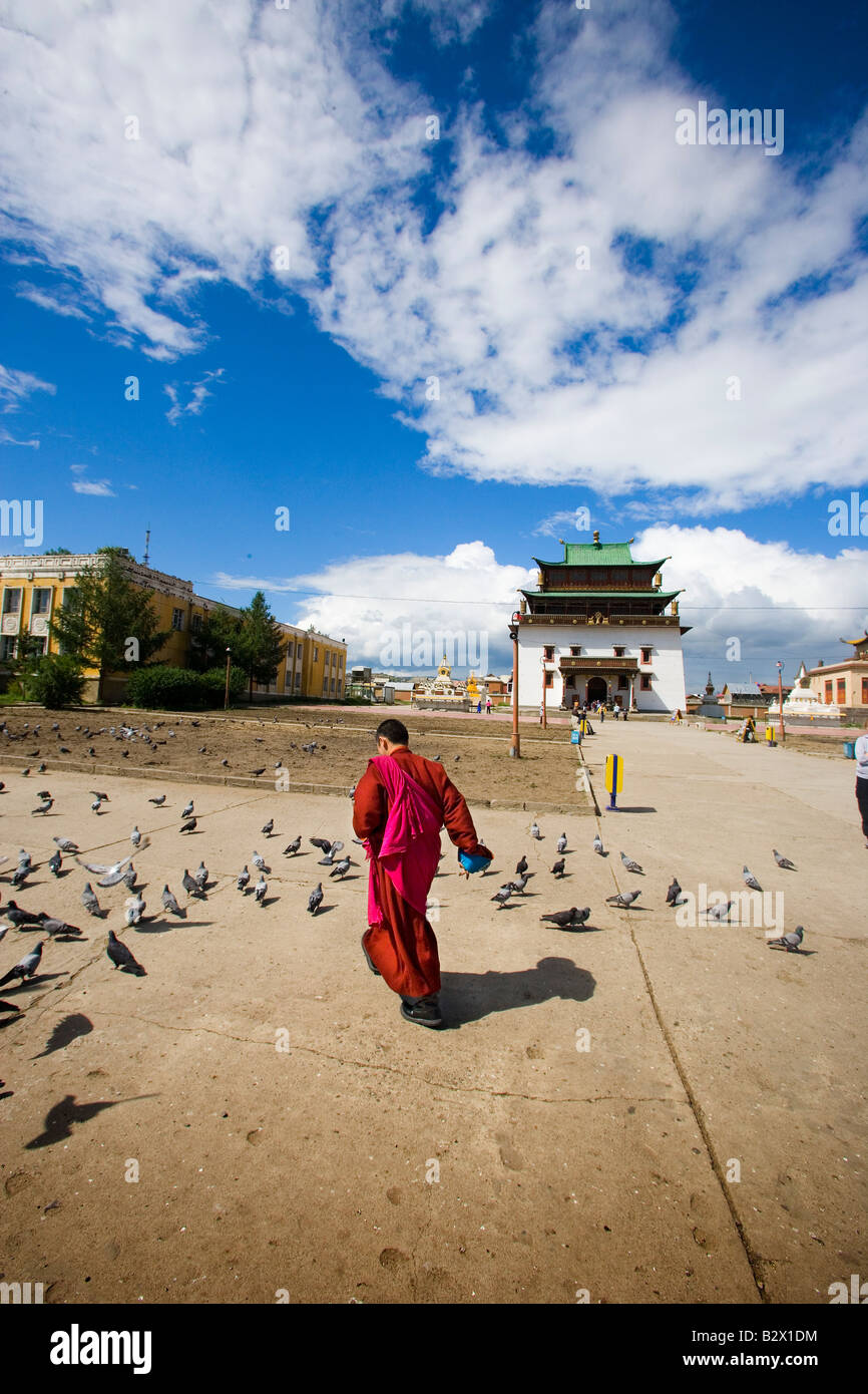 Gandan Monastery Mongolia The traditional religion of Mongolia is Lamaist Buddhism Stock Photo