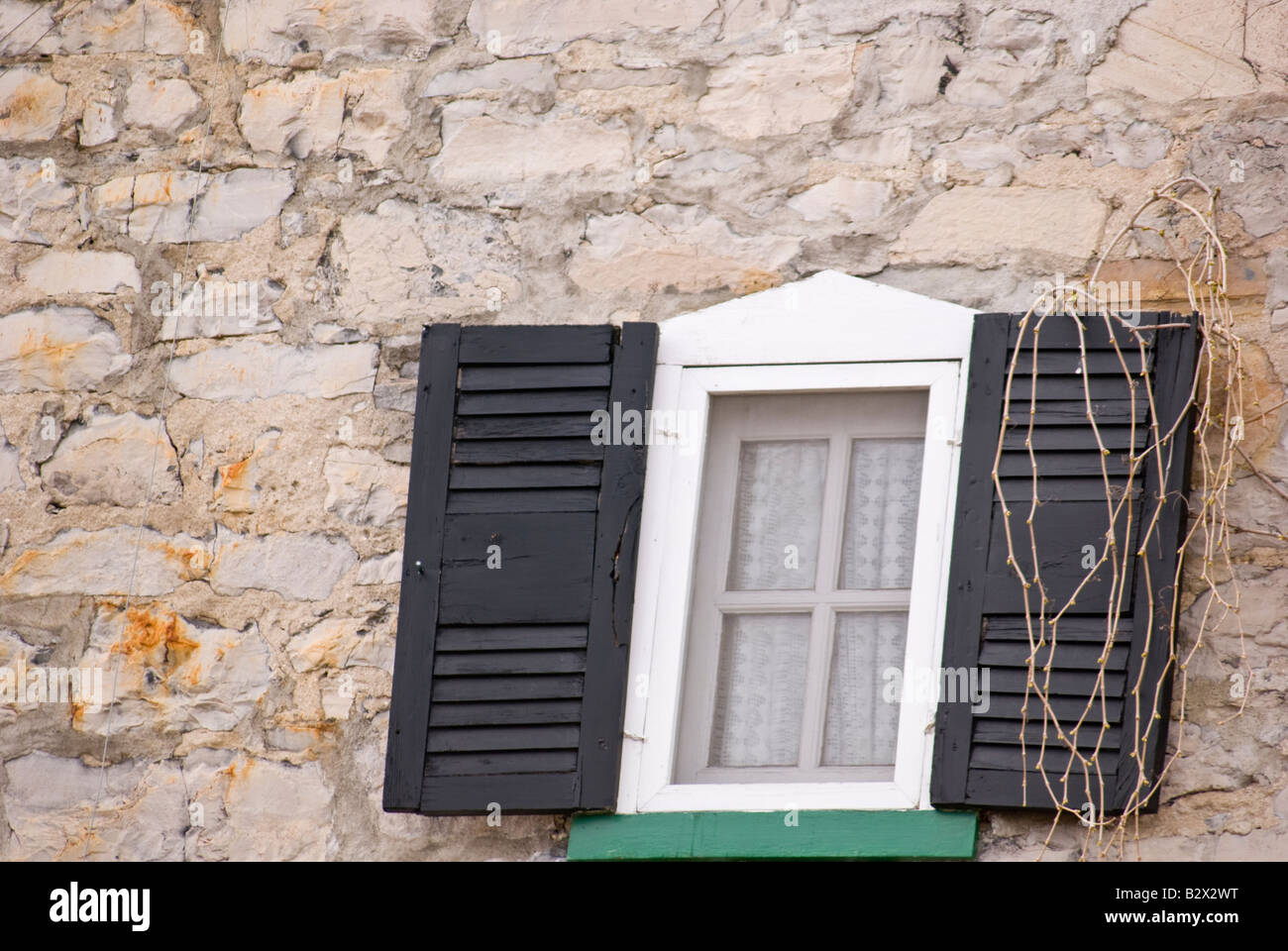 Taken at StJean Baptiste Street, Baie StPaul, Charlevoix Stock Photo