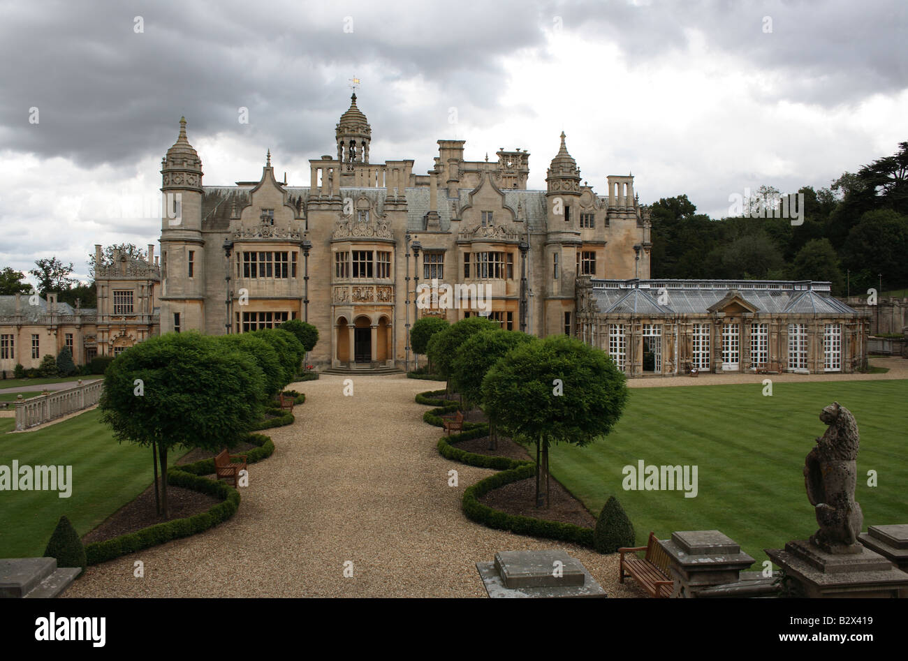 Harlaxton Manor, Harlaxton, Lincolnshire, England UK Stock Photo