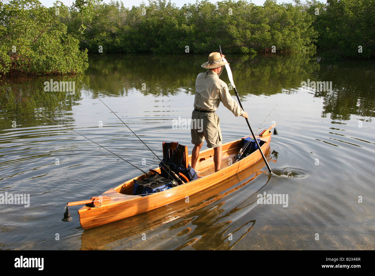 Kayak poling - Stock Image
