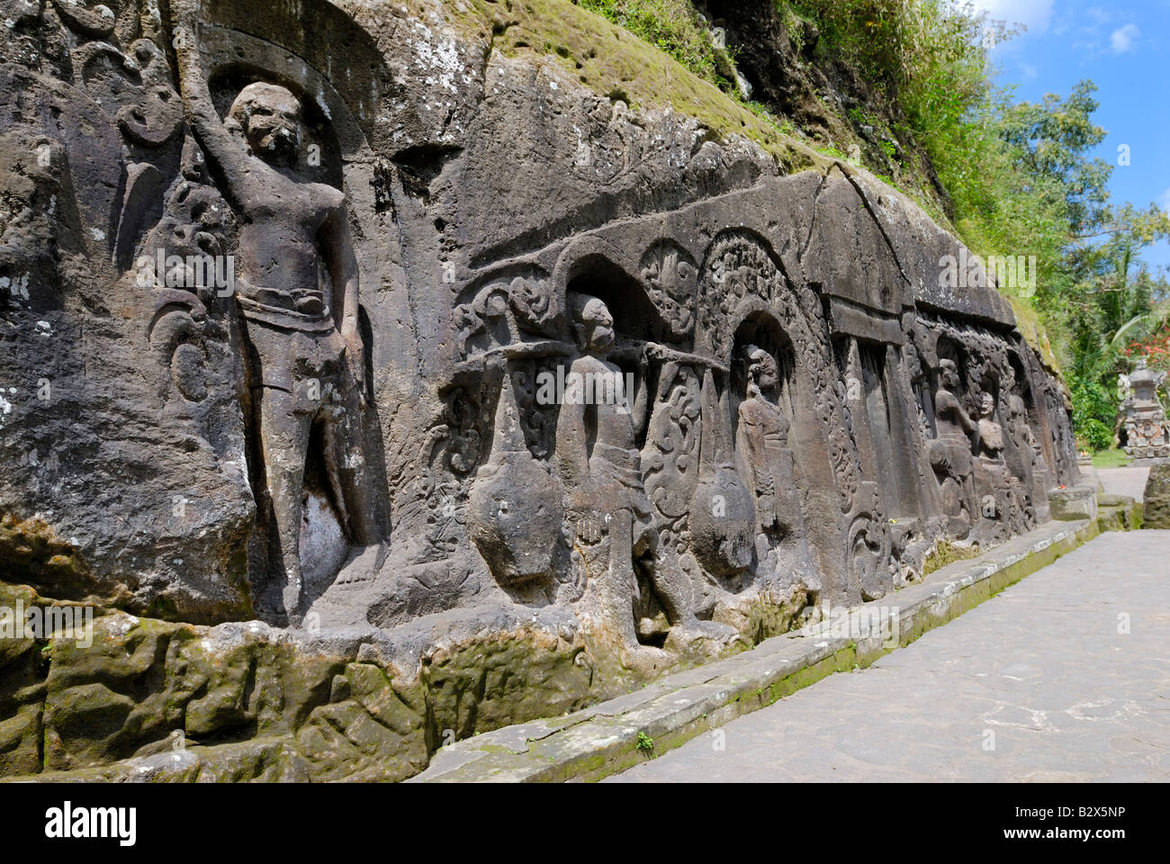 stone carving of Yeh Pulu BALI, INDONESIA, SOUTHEAST ASIA Stock Photo