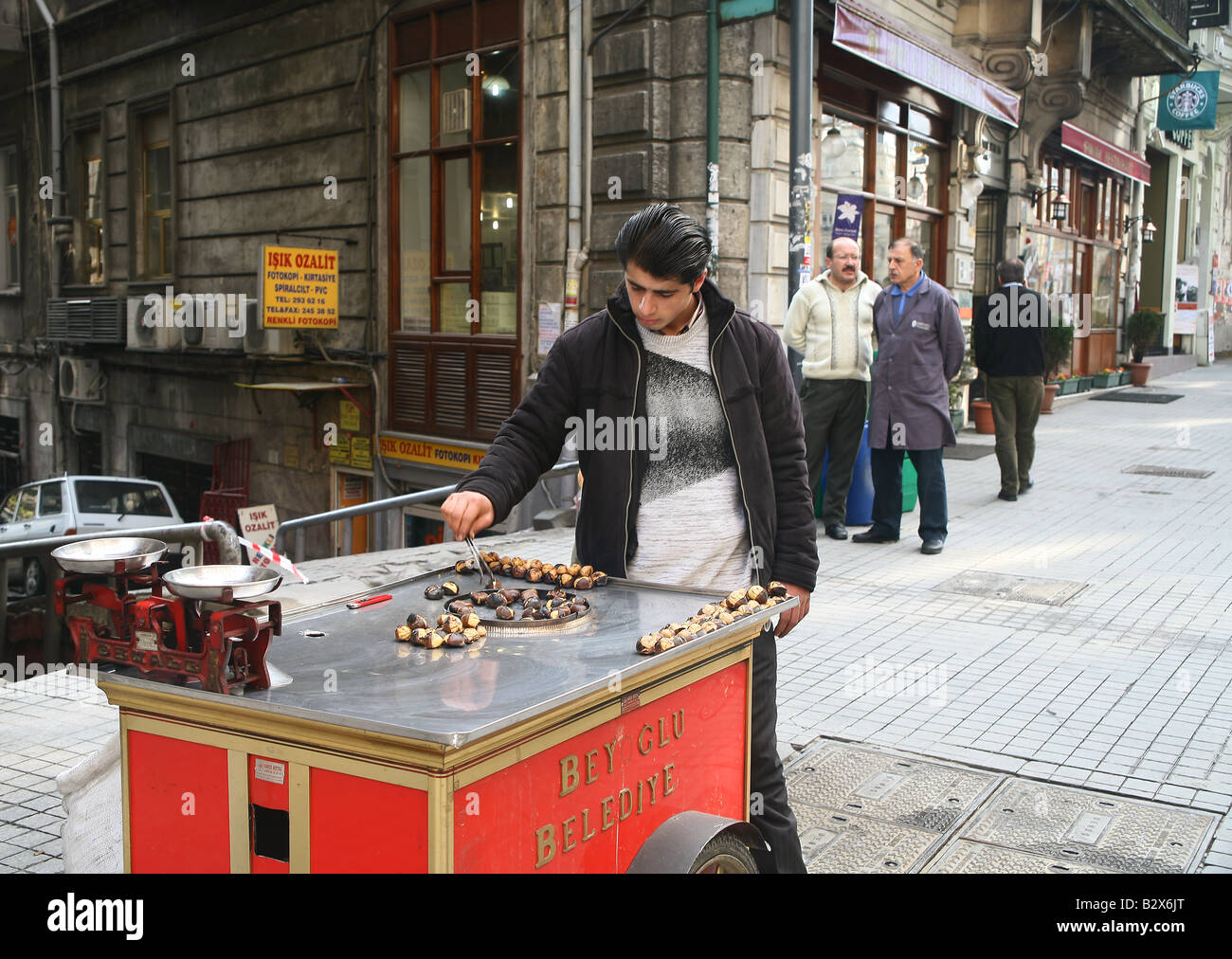 chestnut Seller in Istanbul Stock Photo