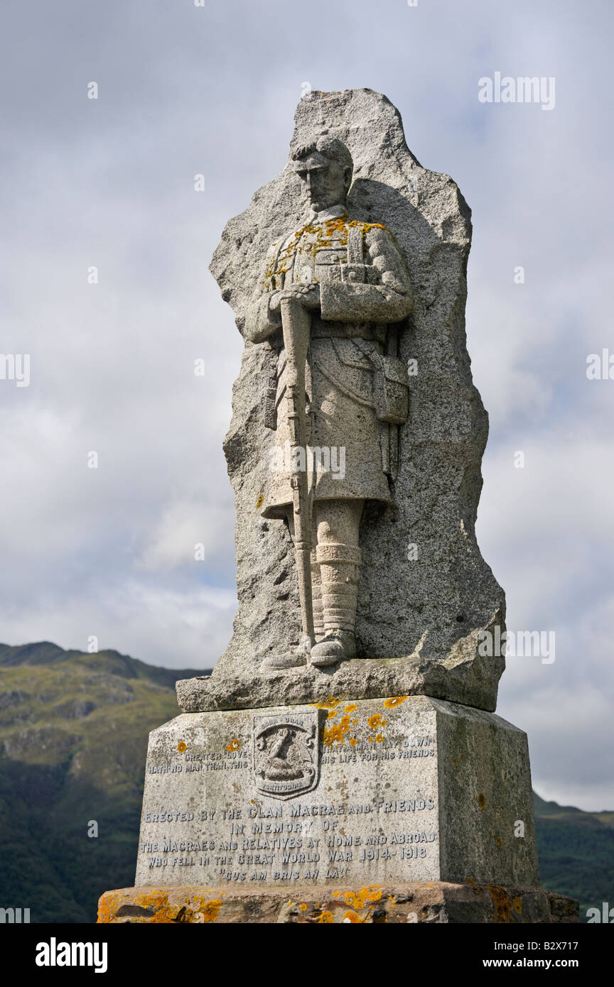 The Clan MacRae Great War memorial . Clachan Duich Church, Shiel Bridge, Glenshiel, Ross-shire, Scotland, United Kingdom, Europe Stock Photo