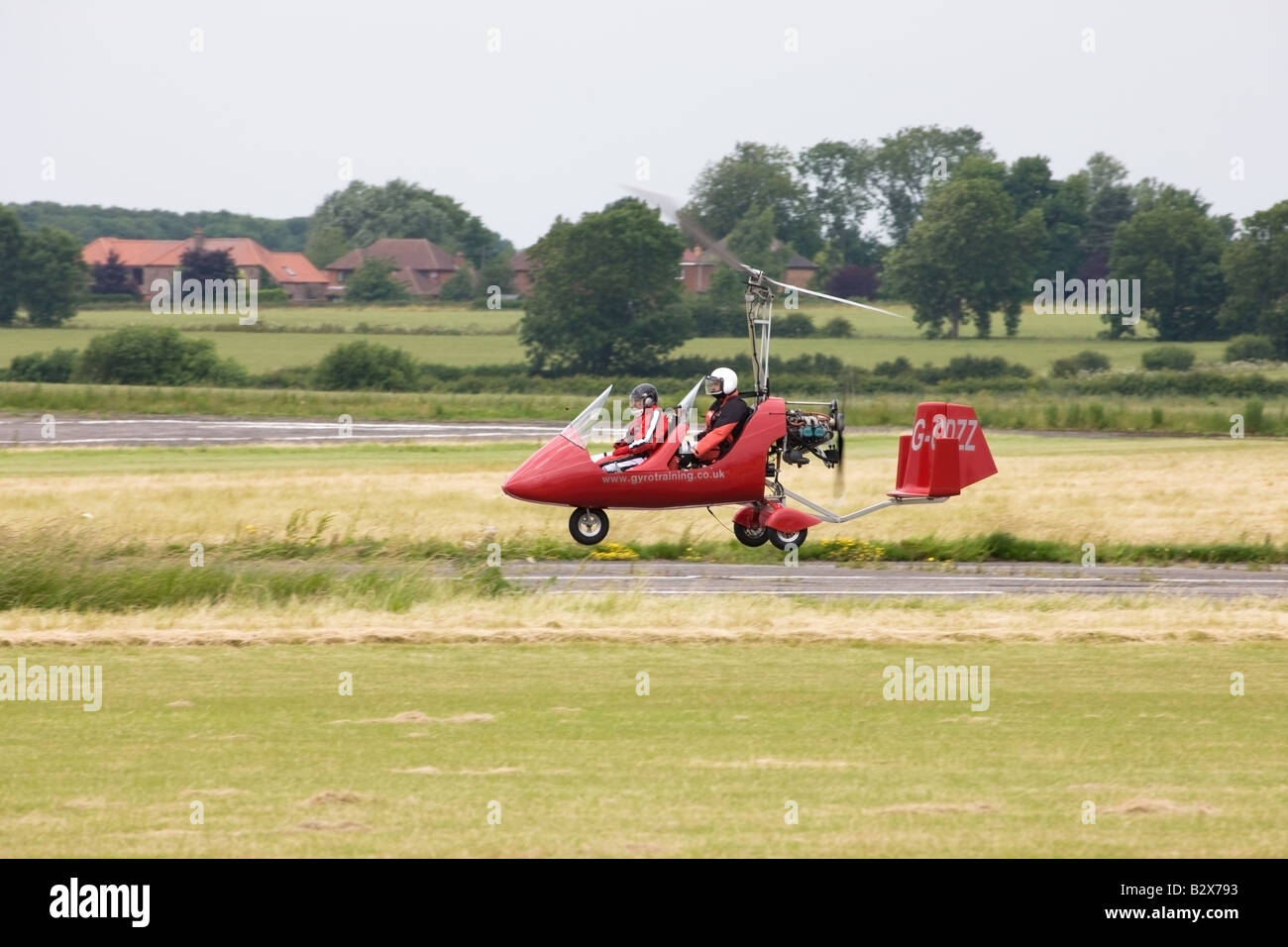 Rotorsport UK MT03 Gyroplane GCDZZ landing at Wickenby Airfield Stock