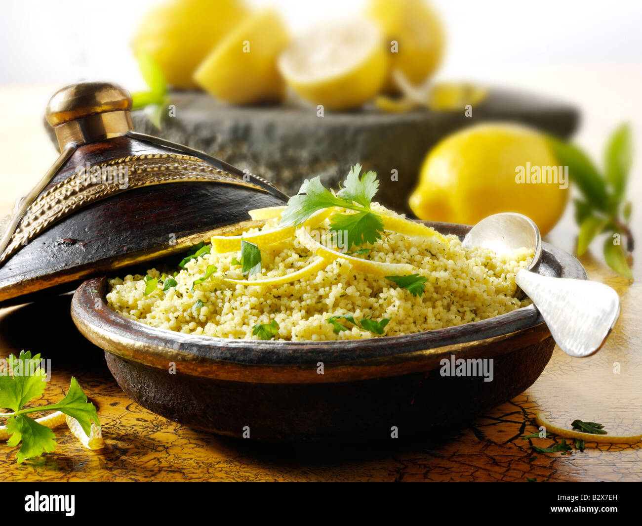 lemon and coriander couscous Stock Photo Alamy