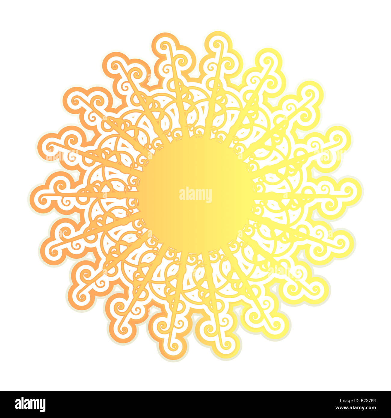 Vector illustration of a stylized retro funky sun with slick gradients Stock Photo