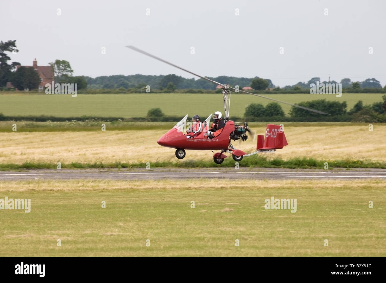 Rotorsport UK MT03 Gyroplane GCDZZ landing at Wickenby Airfield Stock