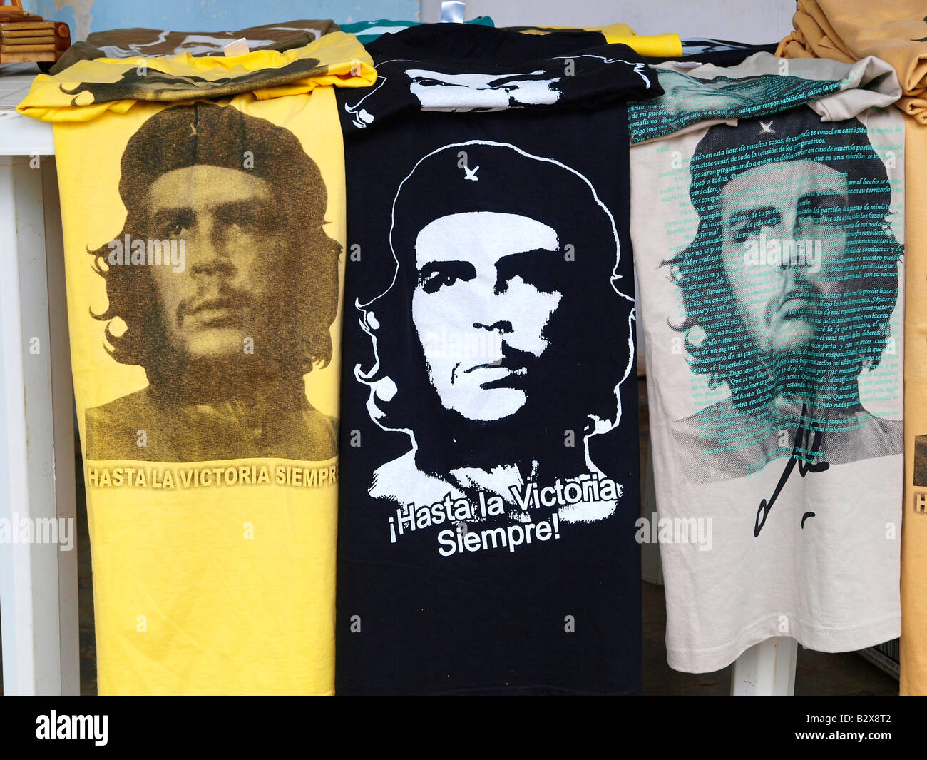 souvenir shop, Che Guevara T-Shirts Stock Photo