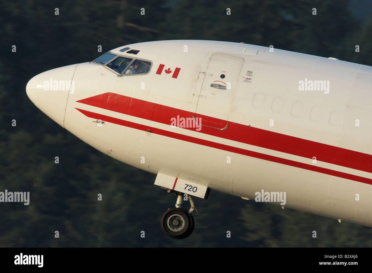 Boeing 727 courier jet landing at Victoria airport in early morning Victoria British Columbia Canada Stock Photo