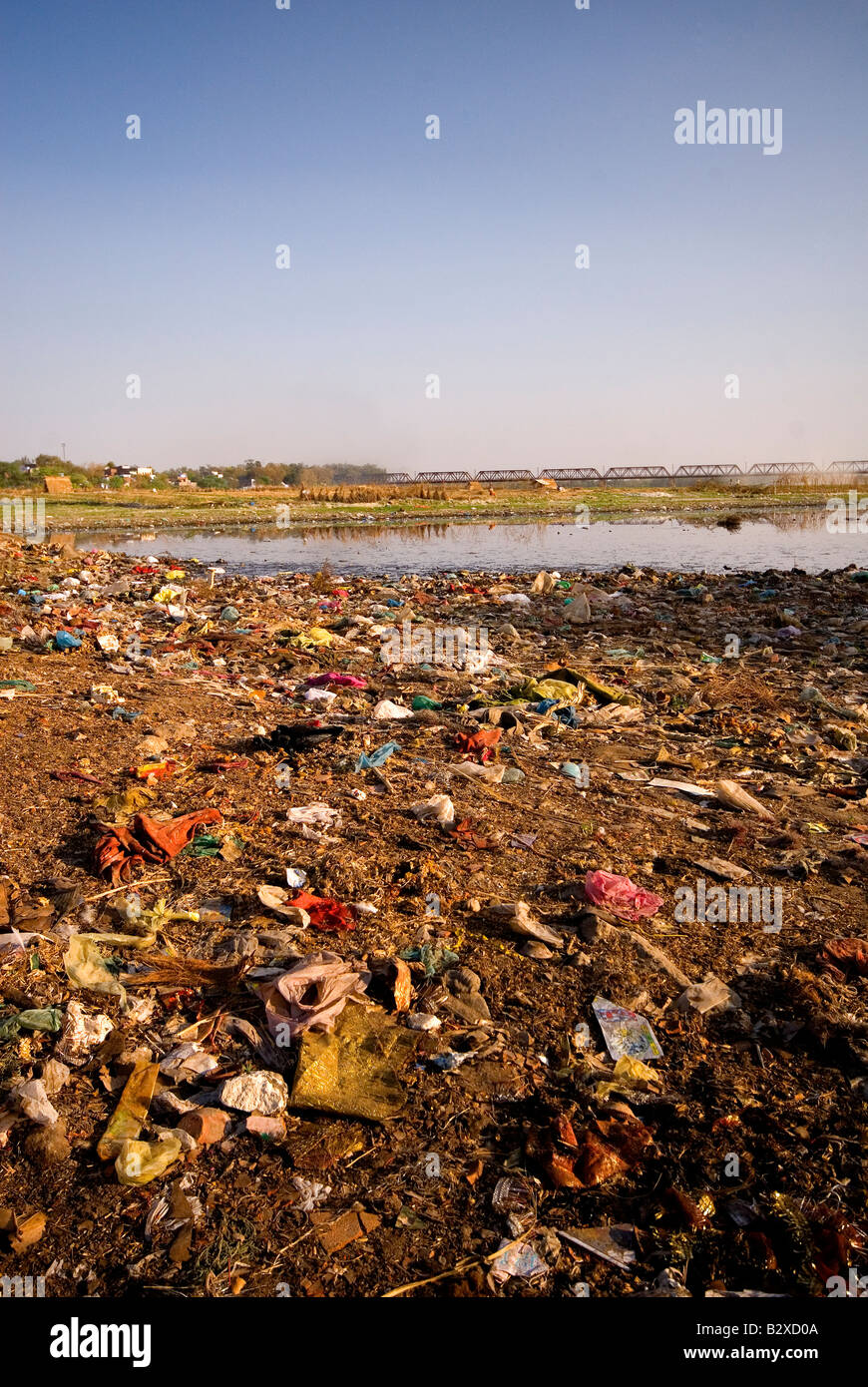 Polluted Yamuna River, Agra City, Uttar Pradesh, India, Subcontinent, Asia Stock Photo