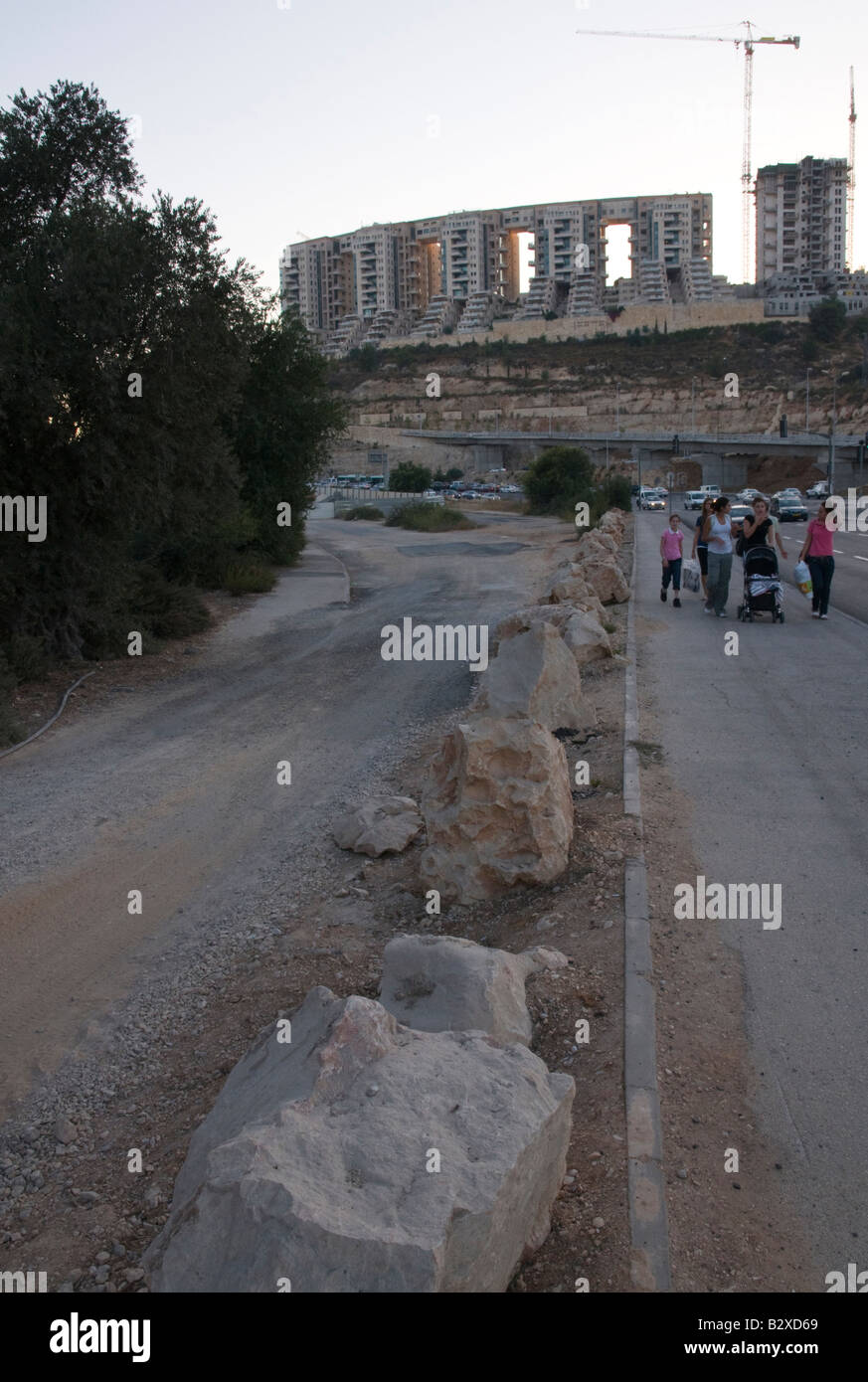 Israel Jerusalem Holyland housing project view from afar Stock Photo