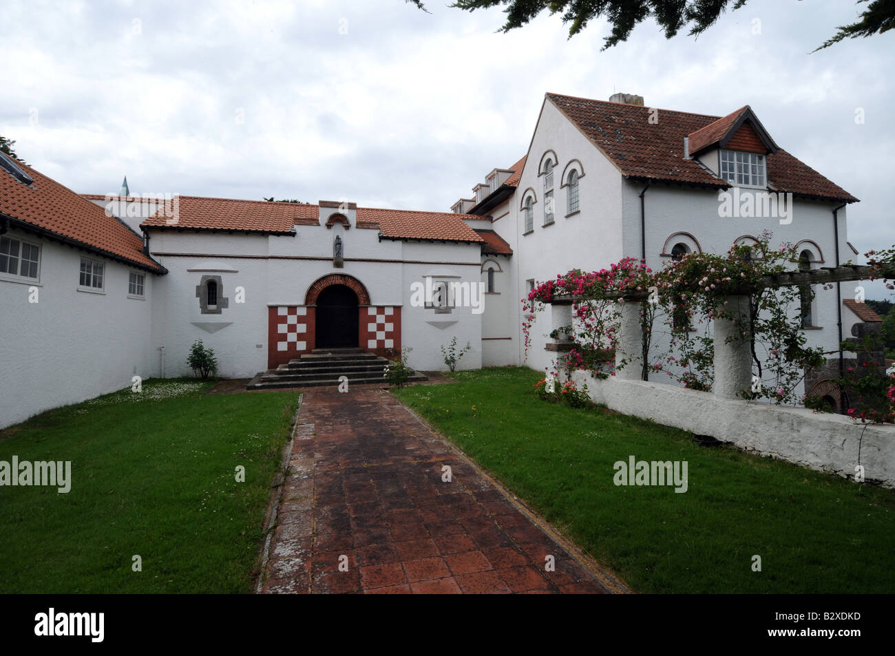Caldey Abbey built by Anglican Benedictine monks in 1910 on the Island of Caldey South Wales. Stock Photo